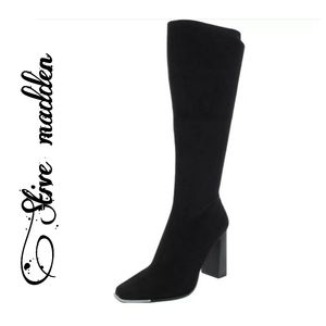 Steve Madden Womens Fedora Square Toe Block Heel Knee-High Boots Size 9